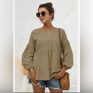 NWOT LONG SLEEVE RUFFLE TIERED